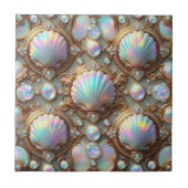 Luxury Coastal Decor | Diamonds and Seashells  タイル (正面)