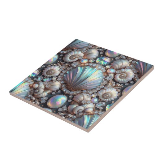 Luxury Coastal Decor | Diamonds and Seashells  タイル (側面)