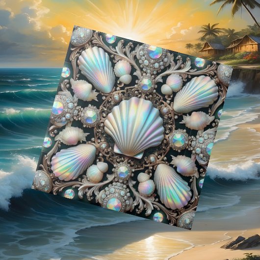 Luxury Coastal Decor | Diamonds and Seashells  タイル
