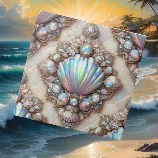 Luxury Coastal Decor | Diamonds and Seashells  タイル