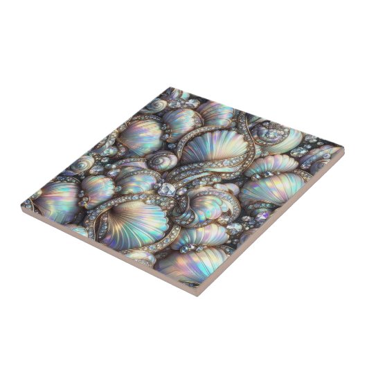Luxury Coastal Decor | Diamonds and Seashells  タイル (側面)