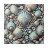 Luxury Coastal Decor | Diamonds and Seashells  タイル (正面)