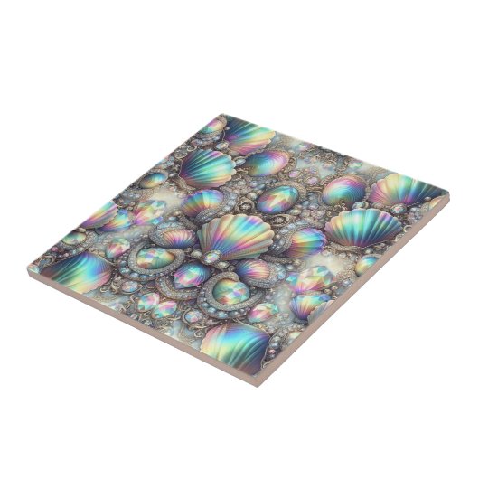 Luxury Coastal Decor | Diamonds and Seashells  タイル (側面)