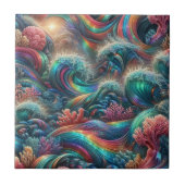 Luxury Coastal Living | Coral Reef Ocean Waves タイル (正面)