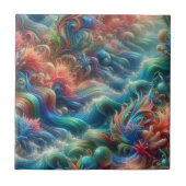 Luxury Coastal Living | Coral Reef Ocean Waves タイル (正面)