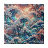 Luxury Coastal Living | Coral Reef Ocean Waves タイル (正面)