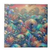 Luxury Coastal Living | Coral Reef Ocean Waves タイル (正面)