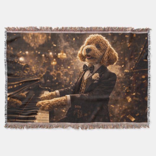 Luxury Cockapoo Blanket | Elegant Dog Gift スローブランケット (正面)