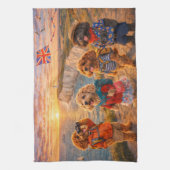 Luxury Cockapoo British Coastal  キッチンタオル (縦)