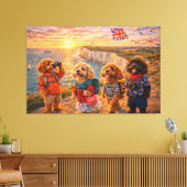 Luxury Cockapoo British Coastal Wall Art Canvas キャンバスプリント (インサイチュ (リビング))