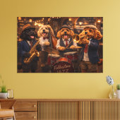 Luxury Cockapoo Jazz Band Wall Art Canvas Print キャンバスプリント (インサイチュ (リビング))