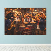 Luxury Cockapoo Jazz Band Wall Art Canvas Print キャンバスプリント (インサイチュ (ウッドフロア))
