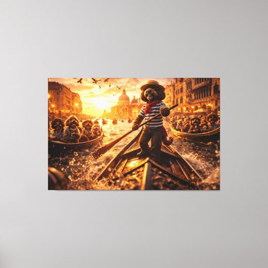 Luxury Cockapoo Venice Gondola Wall Art Canvas キャンバスプリント (正面)