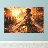Luxury Cockapoo Venice Gondola Wall Art Canvas キャンバスプリント (インサイチュ (ウッドフロア))