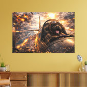 Luxury Cockapoo Wall Art – Aviation Dog Modern キャンバスプリント (インサイチュ (リビング))