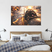 Luxury Cockapoo Wall Art – Aviation Dog Modern キャンバスプリント (インサイチュ (寝室))
