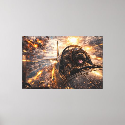 Luxury Cockapoo Wall Art – Aviation Dog Modern キャンバスプリント (正面)