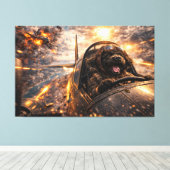 Luxury Cockapoo Wall Art – Aviation Dog Modern キャンバスプリント (インサイチュ (ウッドフロア))