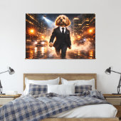 Luxury Cockapoo Wall Art – City Night Modern キャンバスプリント (インサイチュ (寝室))