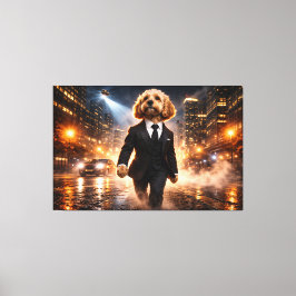 Luxury Cockapoo Wall Art – City Night Modern キャンバスプリント