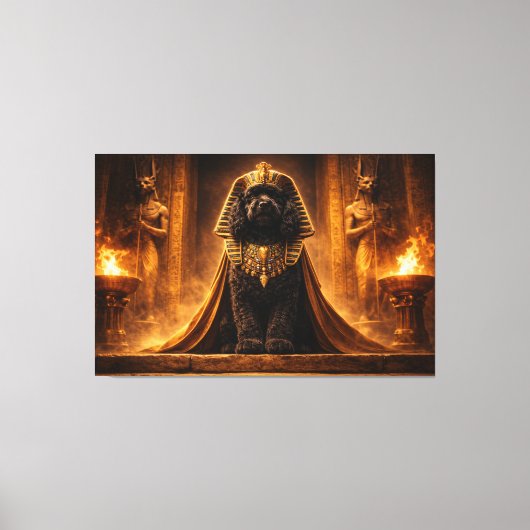 Luxury Cockapoo Wall Art – Egyptian Pharaoh Bold キャンバスプリント (正面)