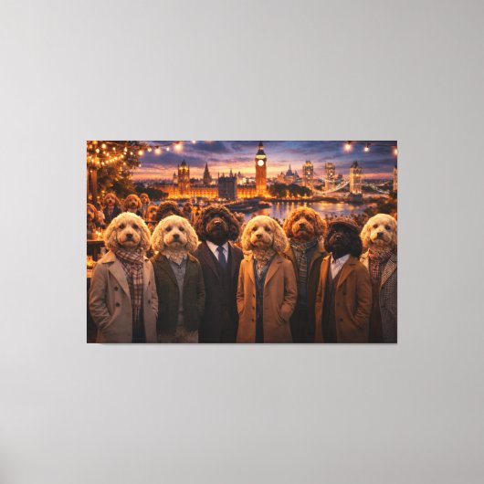 Luxury Cockapoo Wall Art – London Evening Art キャンバスプリント (正面)