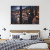 Luxury Cockapoo Wall Art – Monaco Dog Canvas キャンバスプリント (インサイチュ (寝室))