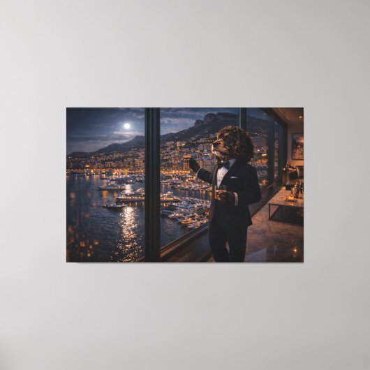 Luxury Cockapoo Wall Art – Monaco Dog Canvas キャンバスプリント (正面)