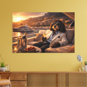 Luxury Cockapoo Wall Art – Monaco Yacht Lifestyle  キャンバスプリント (インサイチュ (リビング))