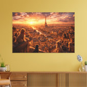 Luxury Cockapoo Wall Art – Paris Sunset Travel Dog キャンバスプリント (インサイチュ (リビング))