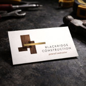 Luxury Contractor Construction Wood Logo 名刺