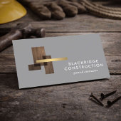 Luxury Contractor Construction Wood Logo Gray 名刺