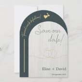 Luxury Coordinated Save The Date Card  招待状 (正面)