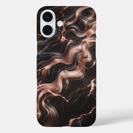 Luxury Copper & Black Marble Case - Elegant Fluid  Case-Mate iPhoneケース (裏面)