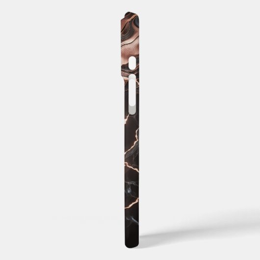 Luxury Copper & Black Marble Case - Elegant Fluid  Case-Mate iPhoneケース (裏面 / 左)