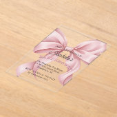 Luxury Coquette Pink Bow Baby Shower Girl Acrylic アクリル招待状 (レイダウン)