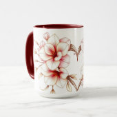 Luxury Coquette Rococo Floral Heart Pink マグカップ (正面左)