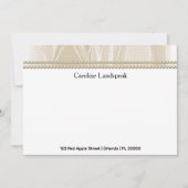 Luxury correspondence Custom Cream Silk & Pearls ノートカード (正面)