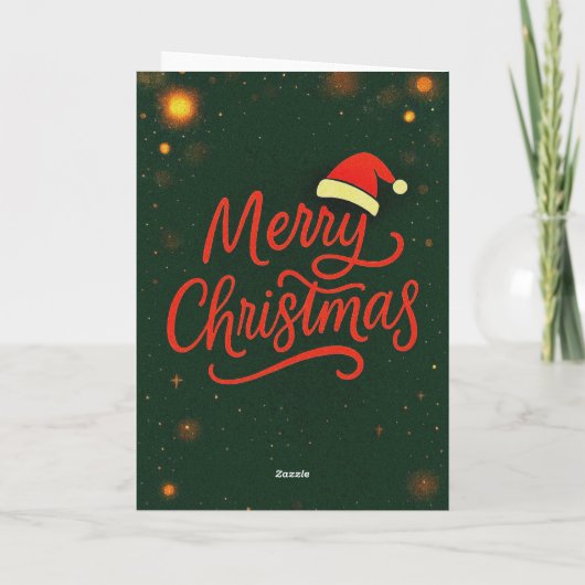 Luxury Cozy Santa Cat Christmas Card カード (裏面)