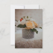 Luxury Cream Rose Geometric Vase Elegant Wedding  招待状 (裏面)