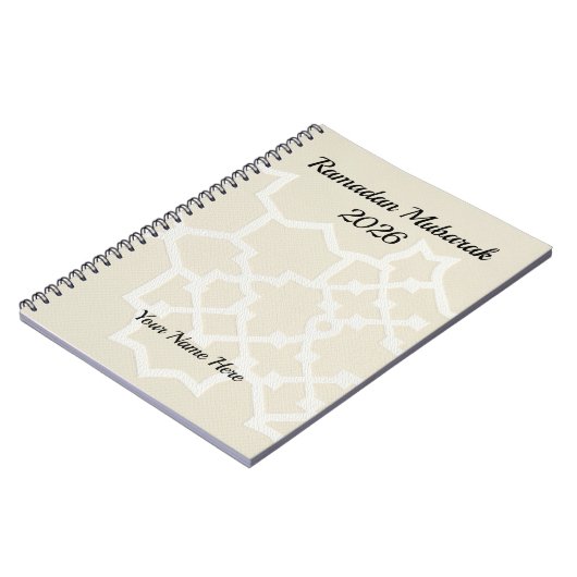 Luxury Cream White Textured ノートブック (左側)