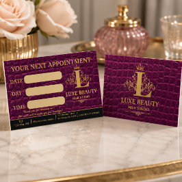 Luxury Crocodile Leather Appointment Card 名刺