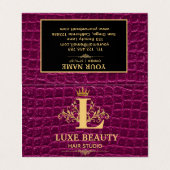 Luxury Crocodile Leather Elegant Gold Monogram 名刺 (外部フラット)