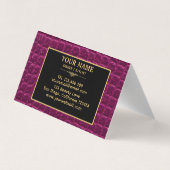 Luxury Crocodile Leather Elegant Gold Monogram 名刺 (裏面)