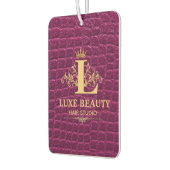 Luxury Crocodile Leather Monogram Gold Initial カーエアーフレッシュナー (左)