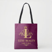 Luxury Crocodile Leather Monogram Gold Initial トートバッグ (正面)