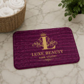 Luxury Crocodile Leather Monogram Gold Initial バスマット