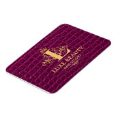 Luxury Crocodile Leather Monogram Gold Initial マグネット (左側)