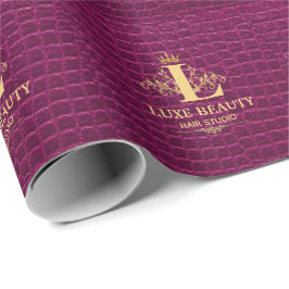 Luxury Crocodile Leather Monogram Gold Initial ラッピングペーパー