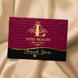 Luxury Crocodile Leather Thank You Card サンキューカード